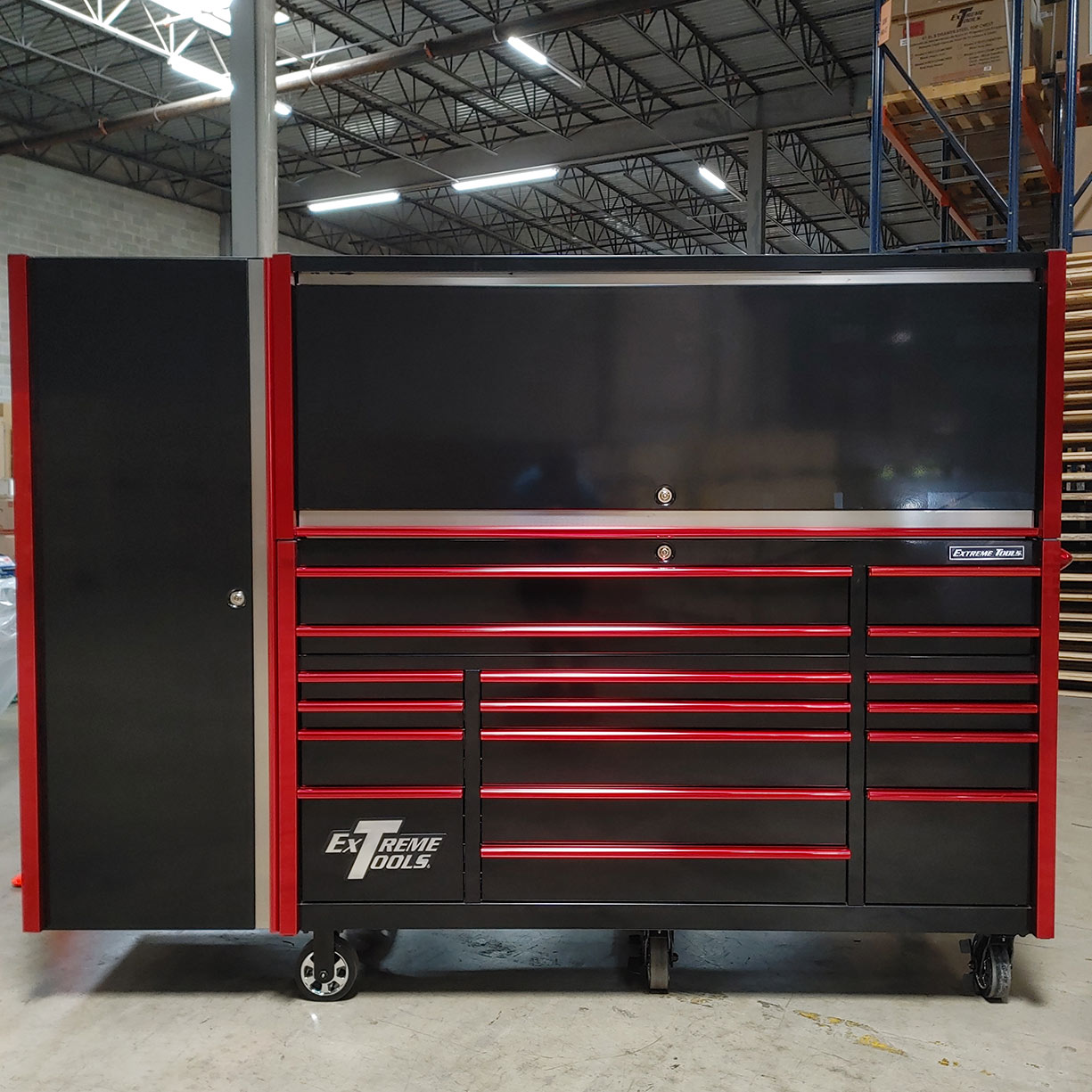 used toolboxScratch and Dent C Extreme Tools 72 x 30 21 Drawers Professional Roller Cabinet, Extreme Power Workstation Hutch & Side Cabinet Combo C SD-EX7230HRLBKRD