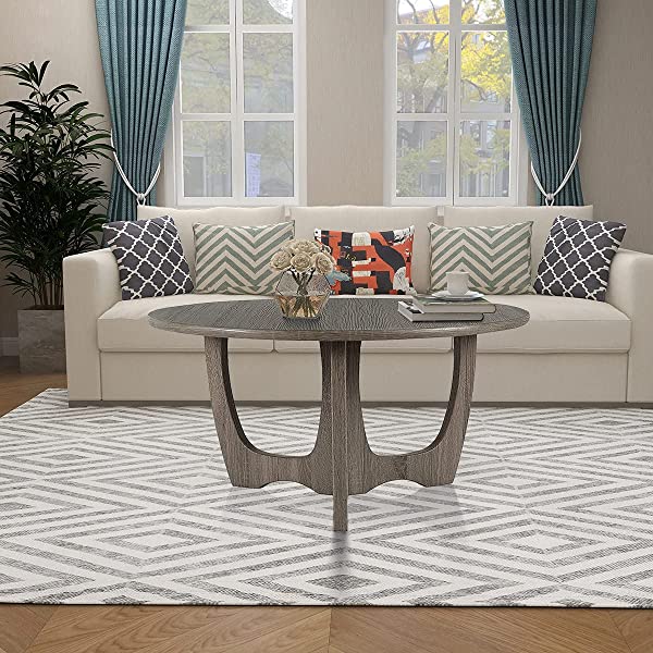 FINECASA Wooden Console Table, Half-Moon Entryway Table, Semicircle Narrow Side Table, Sofa Table for Living Room and Corridor, Foyer Table, Half Round Hallway Table, 43.4x17x30 Inches, Natural Natural Console Table