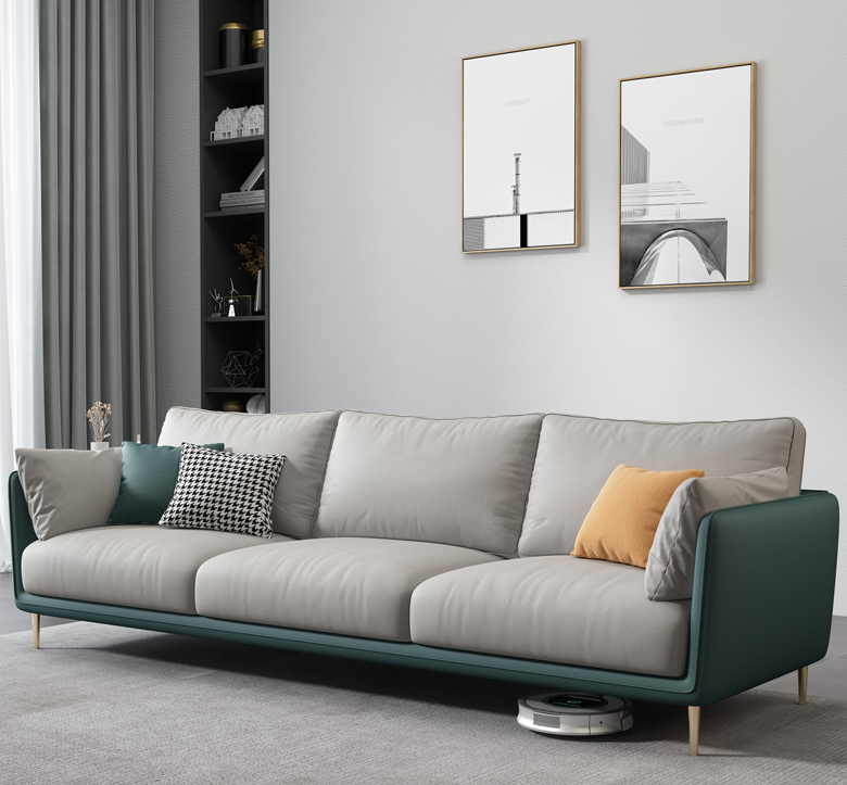 Light luxury technology cloth three-seat sofa small apartment Nordic living room double latex simple modern disposable sofa