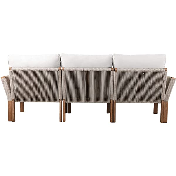 SEI Furniture AMZ0139801DO Brendina Outdoor Sofa, Natural, White