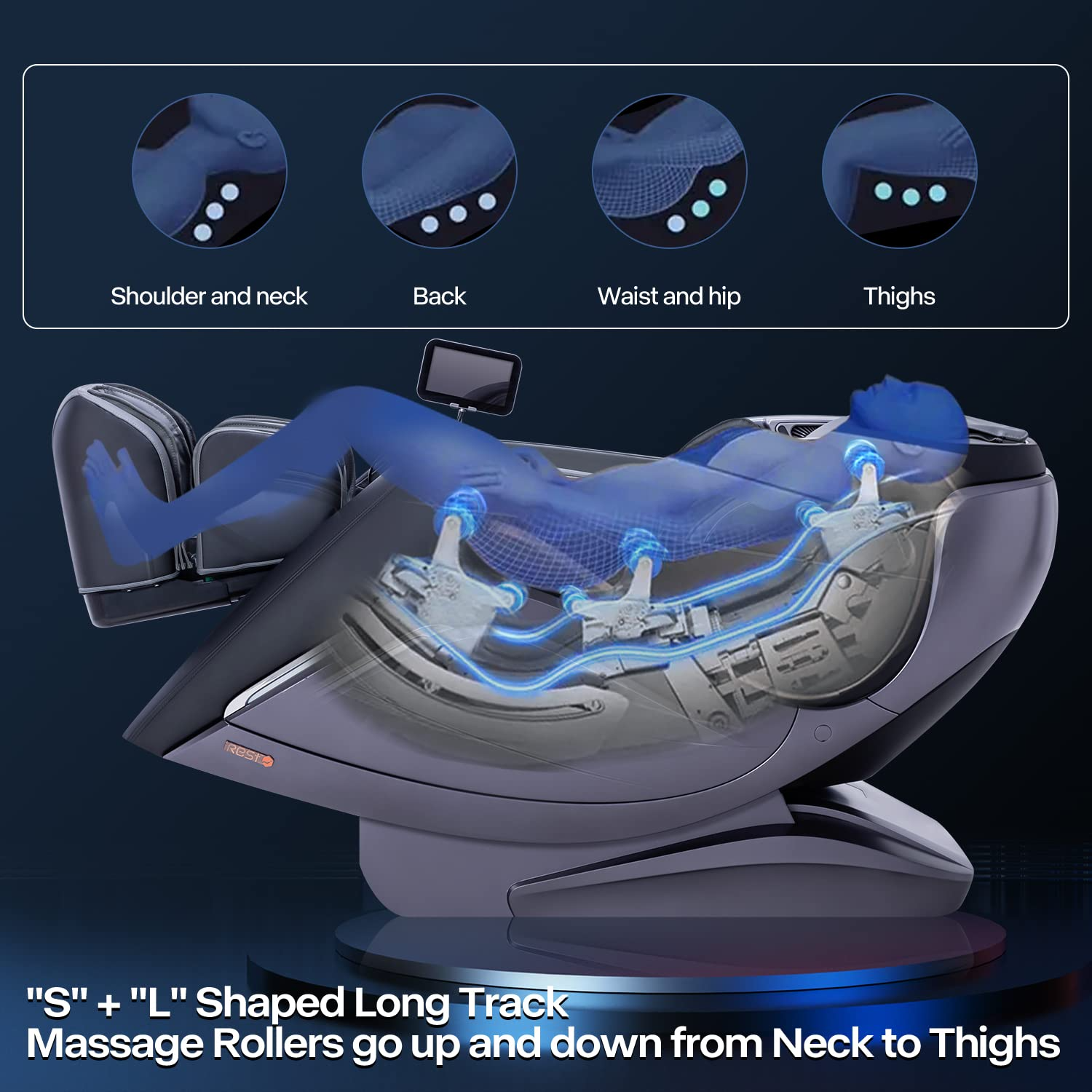 【Furniture】iRest 2023 4D Massage Chair Recliner, Zero Gravity Shiatsu Massager with AI Voice Control