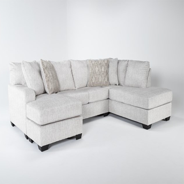 Cambrie 124″ 2 Piece Dual Chaise Sectional With Left Arm Facing Sofa Chaise