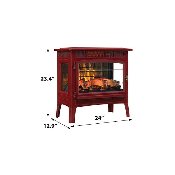 Duraflame 3D Infrared Electric Fireplace Stove with Remote Control - Portable Indoor Space Heater - DFI-5010 (Black)