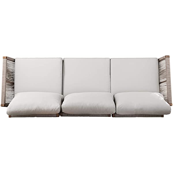 SEI Furniture AMZ0139801DO Brendina Outdoor Sofa, Natural, White