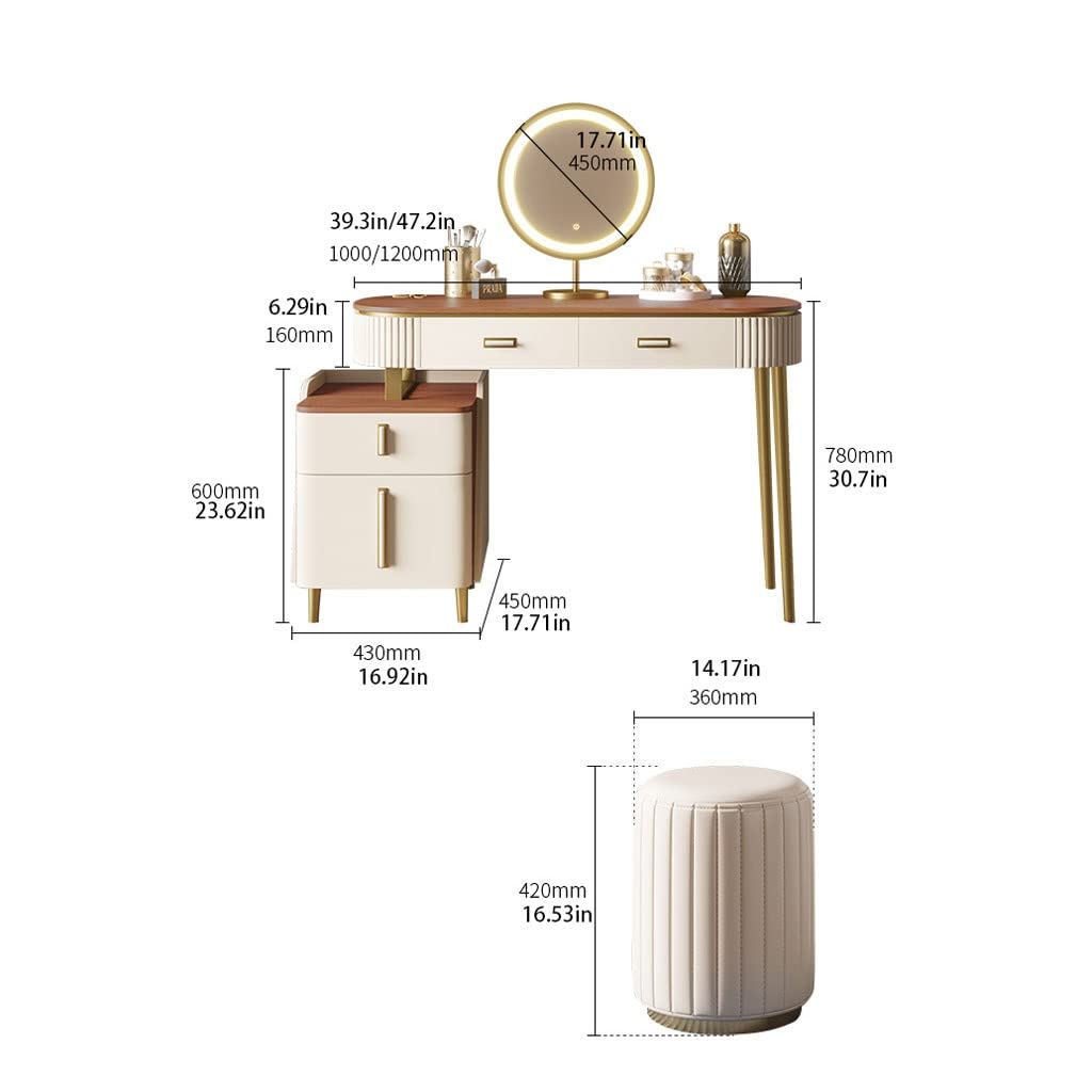 【Furniture】Roundhill Furniture Ashley Silver Wood Dresser and Stool Set, Silver