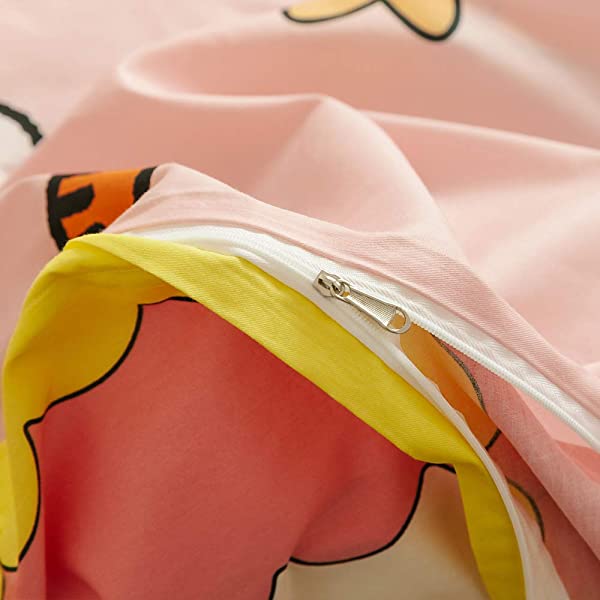 New Cartoon Animals Elephant Print Duvet Cover Sets for Kids 100% Cotton Reversible Soft 3 Pieces Kids Bedding Duvet Cover Pillowcases Kawaii Cloud Bedding Sets, Queen/Full Full/Queen (1 Duvet Cover + 2 Pillowcases) Multi A00 Elephant Bunny Balloon