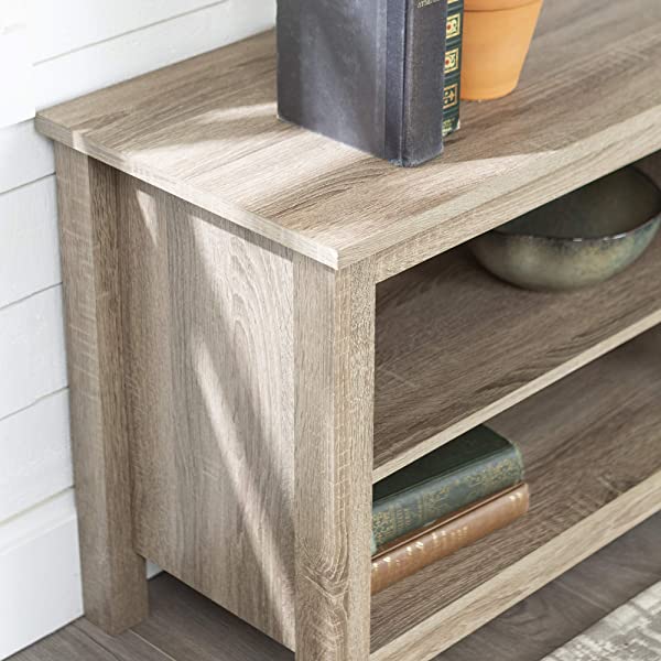 Walker Edison Wren Classic 4 Cubby TV Stand for TVs up to 65 Inches, 58 Inch, Black Black 58 InchTV Stand