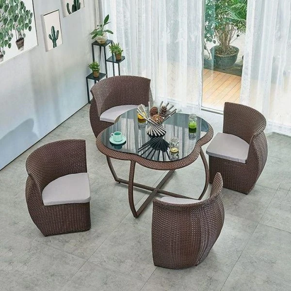 5-Piece Patio Furniture Dining Room Combination For Outdoor And Indoor
