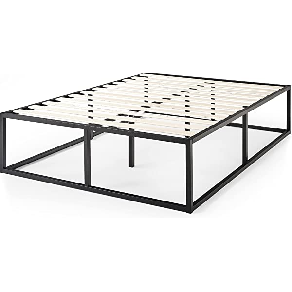 ZINUS Joseph Metal Platforma Bed Frame / Mattress Foundation / Wood Slat Support / No Box Spring Needed / Sturdy Steel Structure, Queen Queen 14 Inch