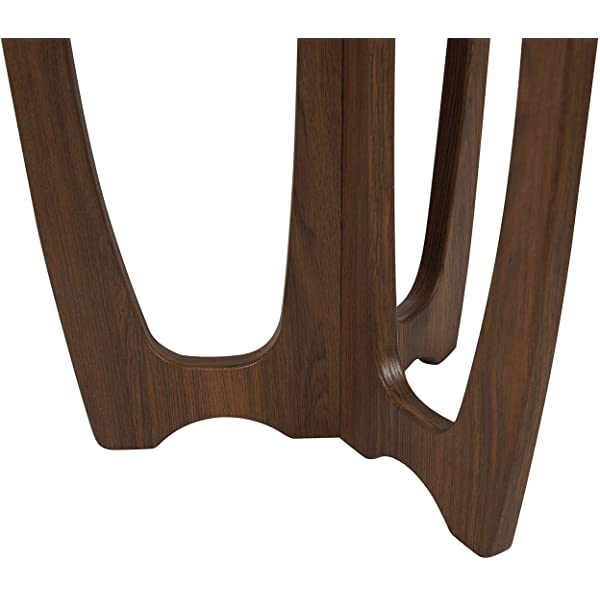 FINECASA Wooden Console Table, Half-Moon Entryway Table, Semicircle Narrow Side Table, Sofa Table for Living Room and Corridor, Foyer Table, Half Round Hallway Table, 43.4x17x30 Inches, Natural Natural Console Table