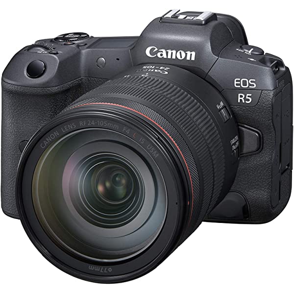 Canon EOS R5 Full-Frame Mirrorless Camera w/ RF24-105mm F4 L is USM Lens Kit - 8K Video, 45 Megapixel Full-Frame CMOS Sensor, DIGIC X Image Processor, Up to 12 fps Mechanical Shutter (Body + Lens) 24-105mm Black Base