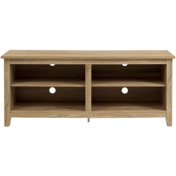 Walker Edison Wren Classic 4 Cubby TV Stand for TVs up to 65 Inches, 58 Inch, Black Black 58 InchTV Stand