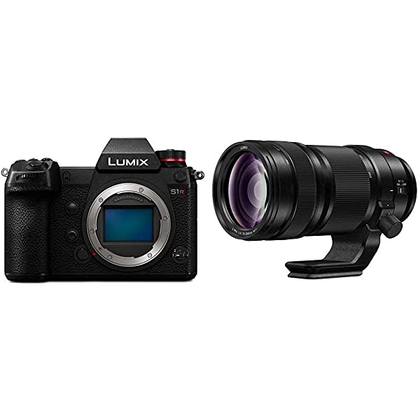 Panasonic LUMIX S1R Full Frame Mirrorless Camera with 47.3MP MOS High Resolution Sensor, 24-105mm F4 L-Mount S Series Lens, 4K HDR Video and 3.2” LCD - DC-S1RMK w/ 24-105mm Base