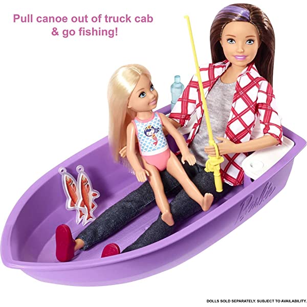 ​Barbie 3-in-1 DreamCamper Vehicle, approx. 3-ft, Transforming Camper with Pool, Truck, Boat and 50 Accessories, Makes a Great Gift for 3 to 7 Year Olds