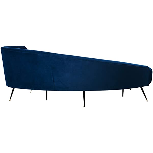 Safavieh Couture Home Evangeline Modern Glam Champagne Velvet and Black Parisian Sofa Champagne/Black