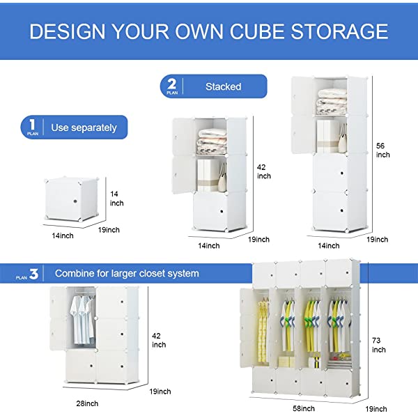 Aeitc Portable Wardrobe Closets 14