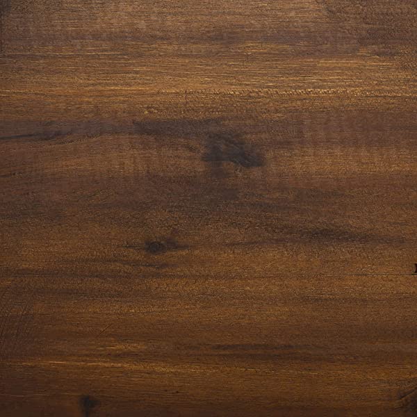 Walker Edison 5 Person Outdoor Wood Chevron Patio Furniture Dining Set Table Chairs Bench All Weather Backyard Conversation Garden Poolside Balcony, 4 Piece, Brown Brown 4 Piece Dining Set