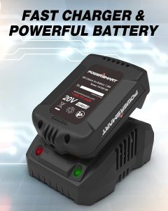 PowerSmart electric chainsaw 20V battery powered, cordless chain saw with 10 inch chain and rod