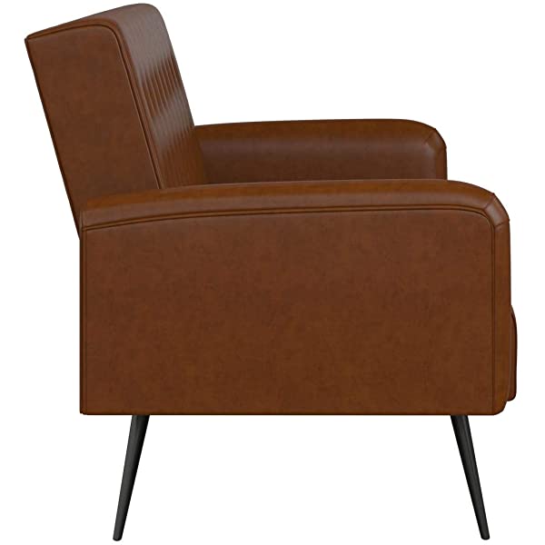 Novogratz 2360379N Z Stevie, Convertible Sofa Bed Couch, Ivory Velvet Futon