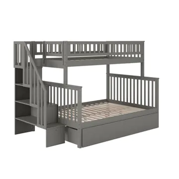 Shyann Twin Over Full Solid Wood Standard Bunk Bed with Shelves by Three Posts™ Baby & Kids
