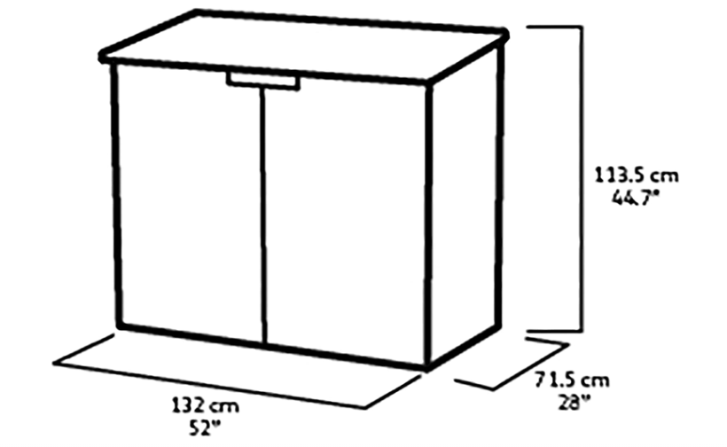 Outdoor Garden Storage Shed, 32 x 71.5 x 113.5 cm, Light Grey with Dark Grey Lid