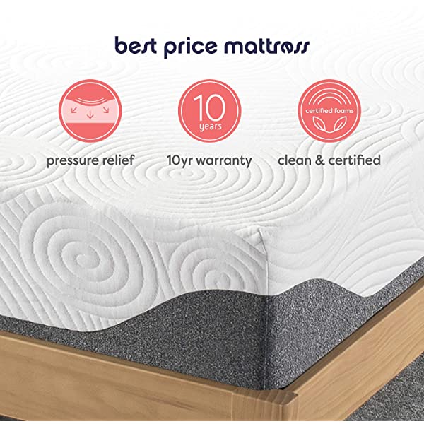 Best Price Mattress 10 Inch Memory Foam Mattress, Calming Green Tea Infusion, Pressure Relieving, Bed-in-a-Box, CertiPUR-US Certified, Full Full 10