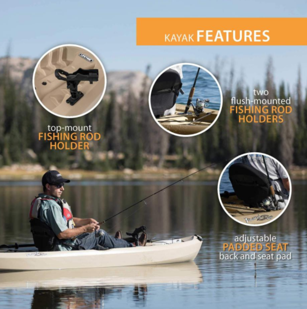 LIFETIME TIOGA 100 SIT-ON-TOP KAYAK (PADDLE INCLUDED)