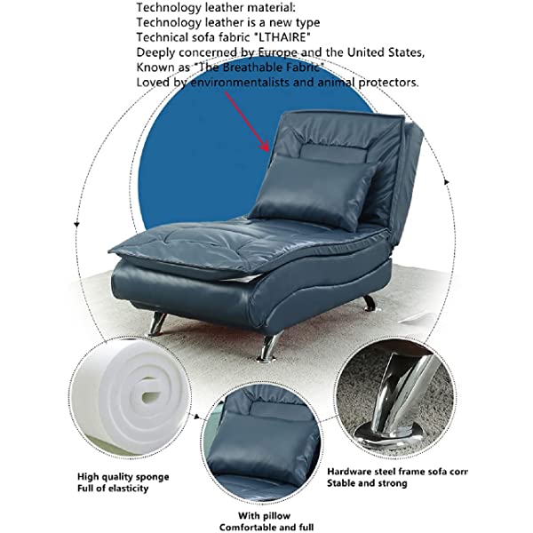 This is a Sofa of Technical Fabric, Soft and Comfortable Couch Suitable for Office Casual Placement Azure Blue