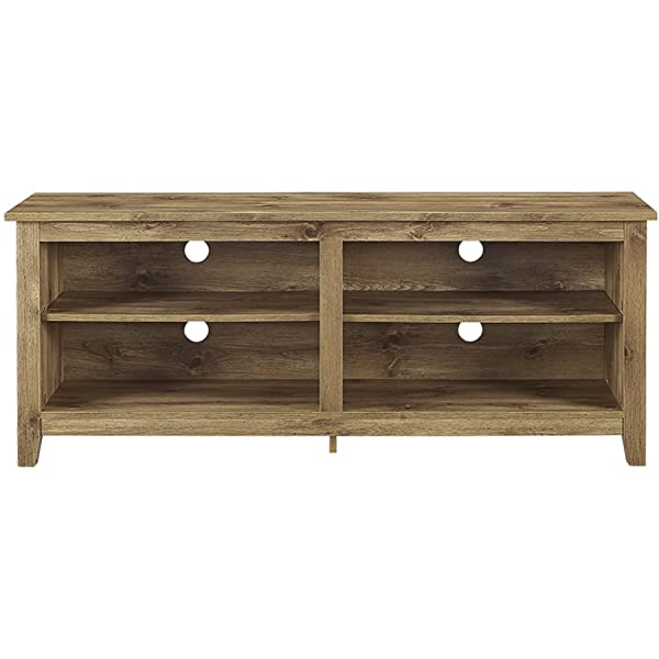 Walker Edison Wren Classic 4 Cubby TV Stand for TVs up to 65 Inches, 58 Inch, Black Black 58 InchTV Stand