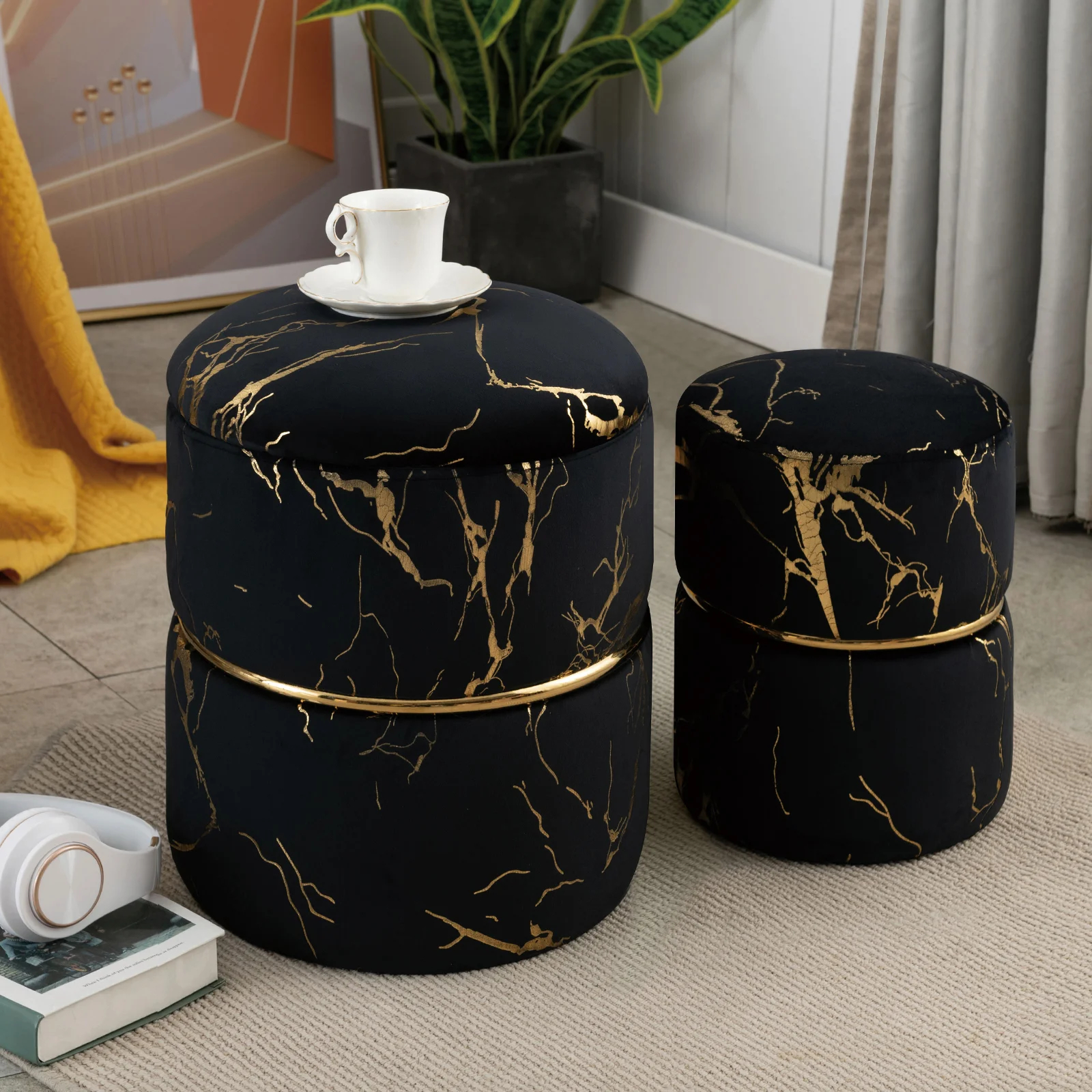 【Furniture】Lilly-Eve Upholstered Storage Ottoman