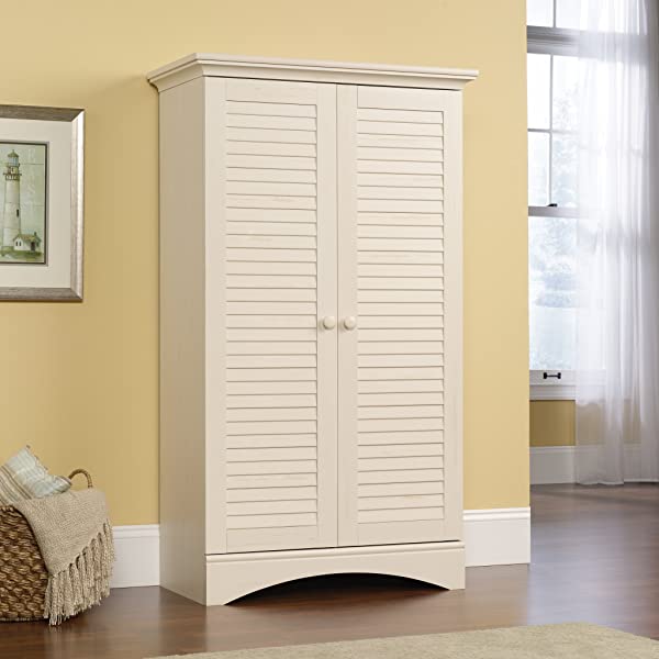 Sauder Harbor View Storage Cabinet, Antiqued Paint finish